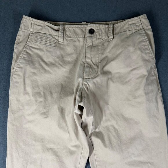 Old Navy Mens 32x34 Khaki Broken-In Straight Flat Front Chino Pants Casual - Picture 3 of 12